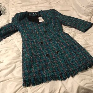 Zara tweed tuxedo dress